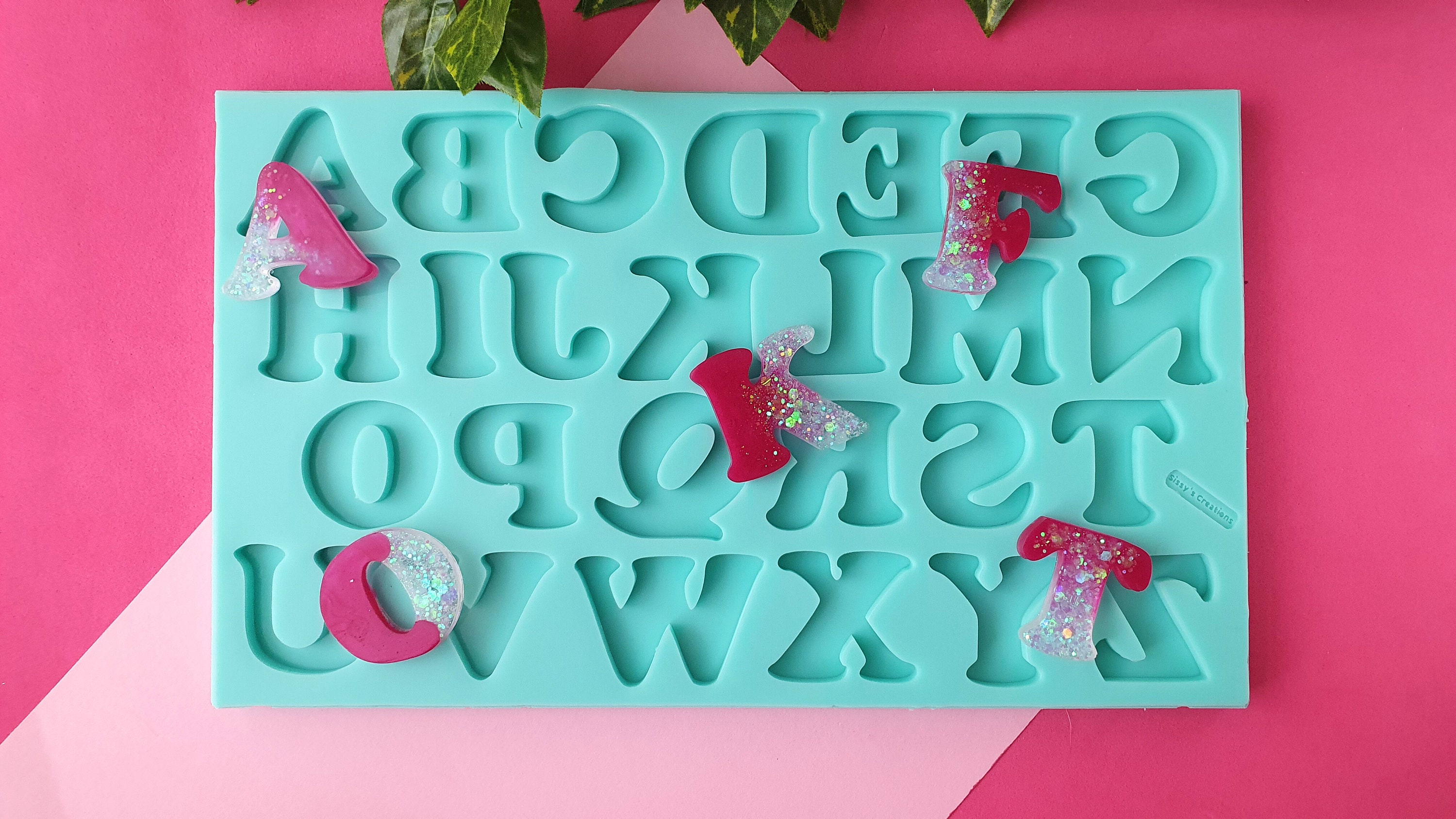 26 Alphabet Letters Mold, 4 cm, for Epoxy Resin, Polymer Clay, Wax, Soap, Plaster...