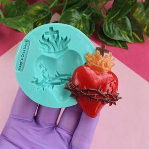 Sacred Heart Mold, Sacred Heart of Jesus, für Epoxidharz, Polymer Clay. Wachs, Seife, Gips...