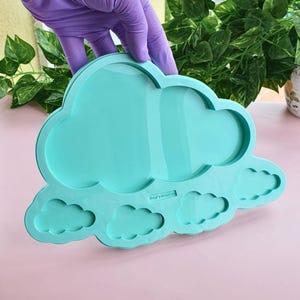 Wolke Silikonform Set für glänzende Resin Tablett und Kinderzimmer Baby Shower Crafts