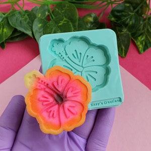 Hawaiian Flower Mold 3D, Hibiscus, 5 cm, for Epoxy Resin, Polymer Clay, Wax, Soap...