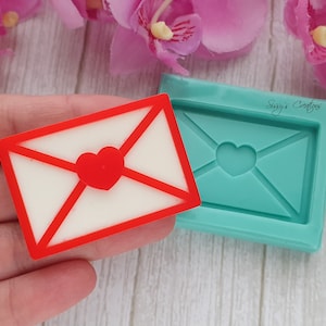 Silikonform Liebesbrief für Valentinstag, 5 cm, perfekt für die Herstellung von Resin, Polymer Clay, Wachs, Seife, Schmuck ...