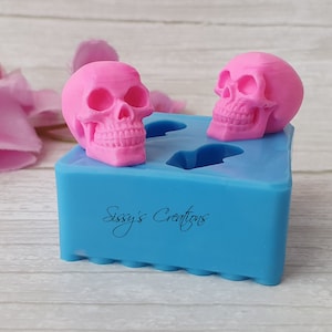 2 pcs Skull 3D Mold, 3 cm, for Resin and Polymer Clay