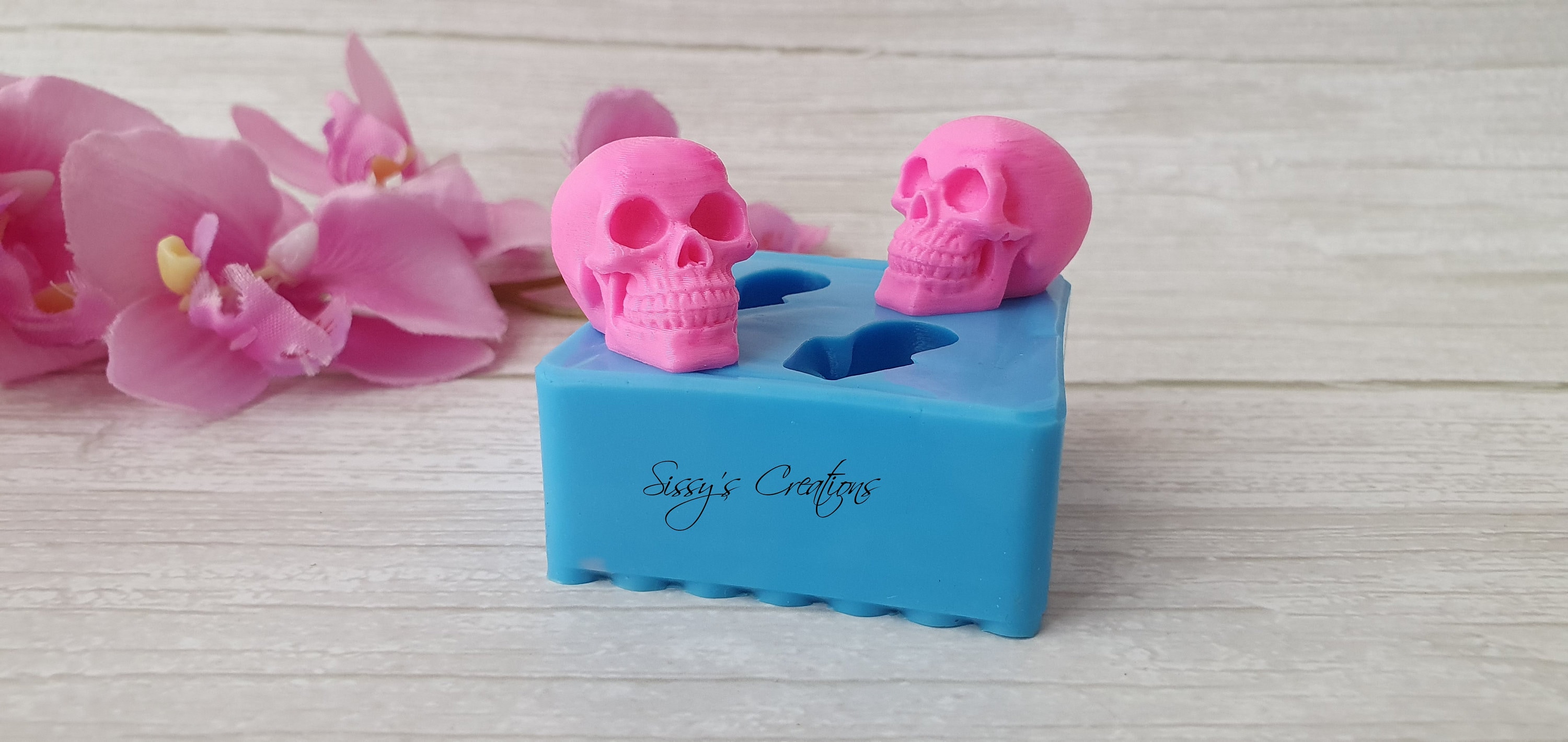 2 pcs Skull 3D Mold, 3 cm, for Resin and Polymer Clay