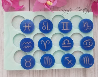 Zodiac Signs Mold, 2 cm, for Resin and Polymer Clay