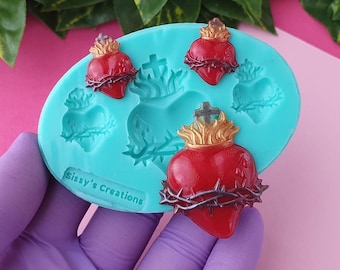 LLLmhuaa Stampo in silicone a forma di cuore in resina per