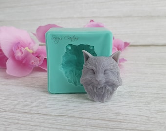 Cat Face Mold, 3 cm, for Resin and Polymer Clay