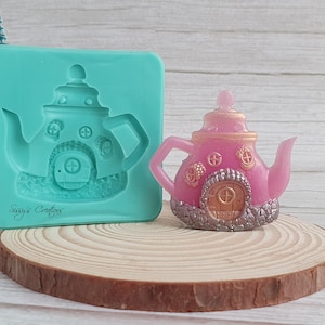 Stampo Casa delle Fate, Stampo Teiera, 6 cm, ideale per Resina, Paste Polimeriche, Cera, Sapone, Gesso...