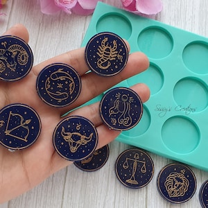 Forma Znaki Zodiaku, 3 cm, do żywicy i gliny polimerowej