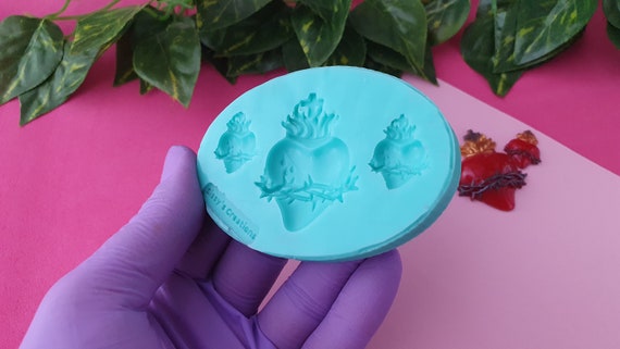 Moule En Silicone En Forme De Cœur Sacré - Pour Savon, Bougie, Résine, Chocolat - Dimensions : 98x55x34mm