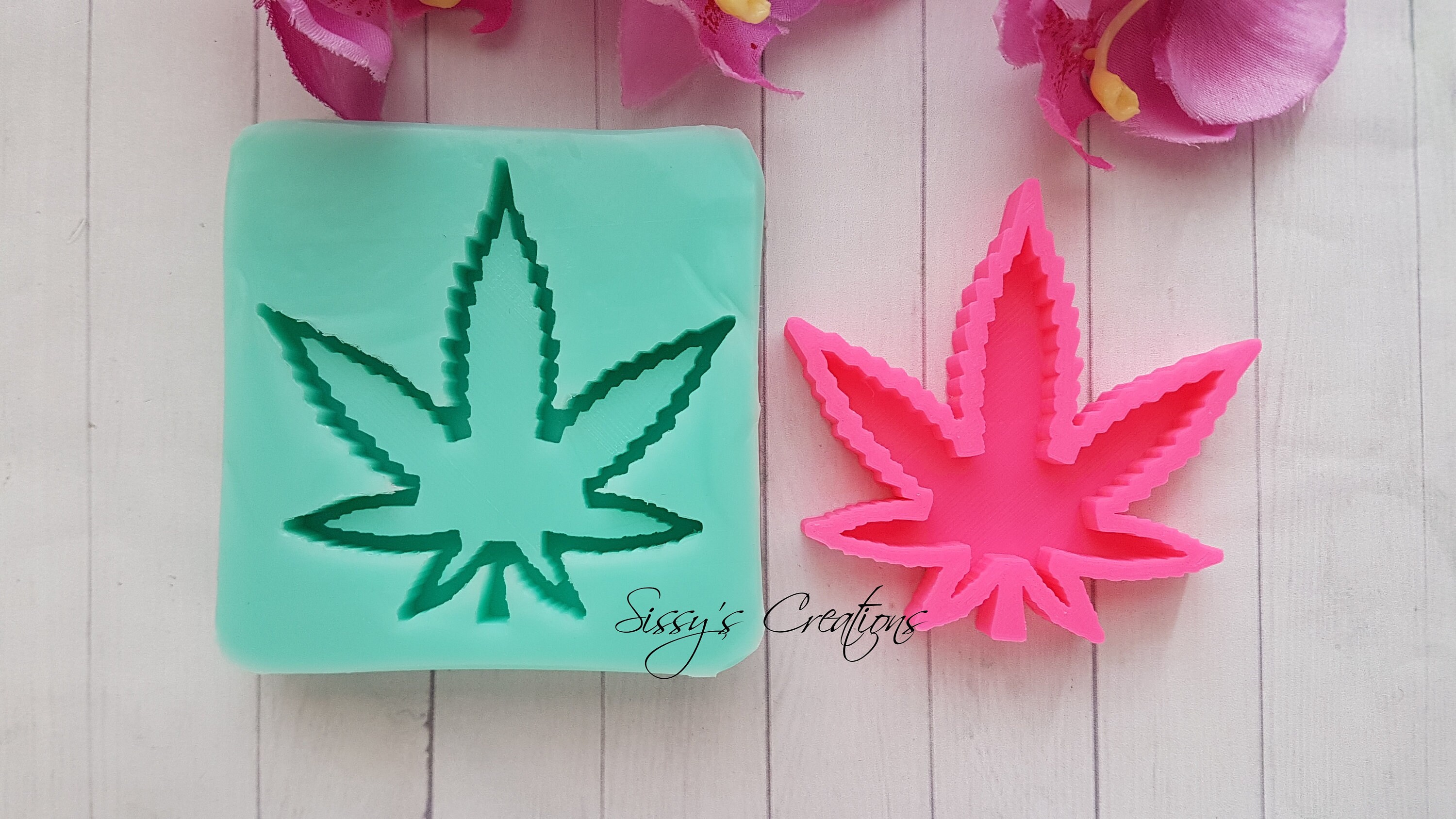 Hemp Weed Leaf Shaker Silicone Mold Molding & Casting Molds