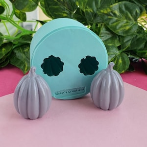 2 moules 3D citrouille, 3,5 cm, pour résine époxy, pâte polymère. Cire, savon, plâtre...