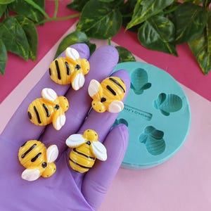 Bees Silicone Mold, 2.5 cm, for Epoxy Resin, Polymer Clay, Soap, Wax, Plaster