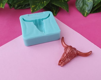 AIFUDA - 3 stampi in silicone 3D a forma di teschio, per resina epossidica fai da te con cicatrice e sottobicchiere