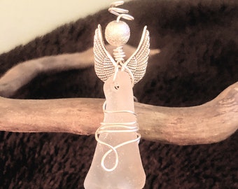 Sea glass Angels, Nautical Christmas ornaments, New driver gift, Guardian Angels, Get well gift, spiritual gift