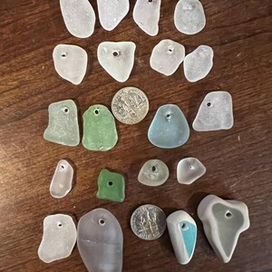 genuine drilled sea glass, frosted sea glass, jewelry supplies, bulk sea glass, drilled beach glass, sea glass, beach glass, mermaid tears