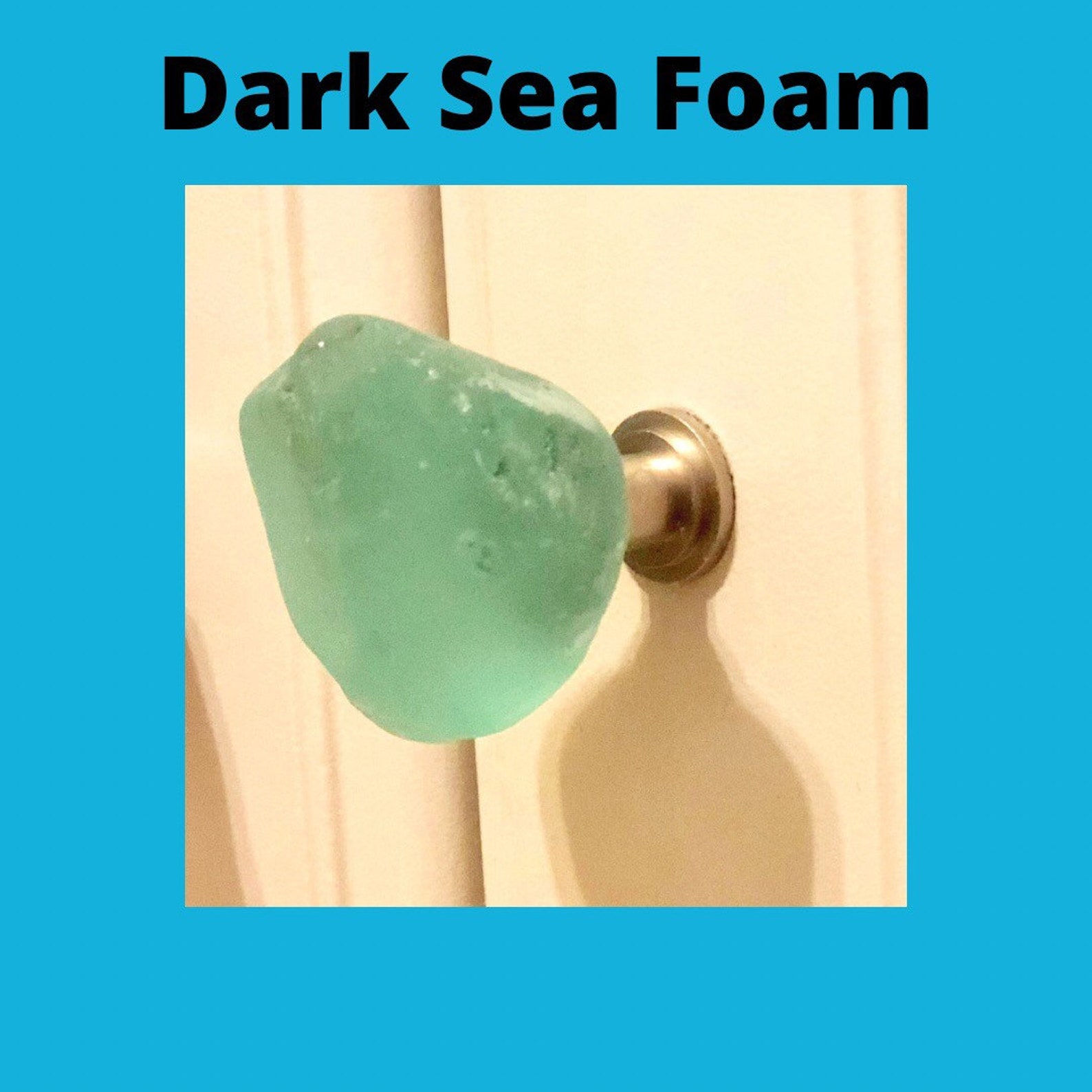 Blue sea glass knobs Nautical Knobs sea foam tumbled sea Etsy