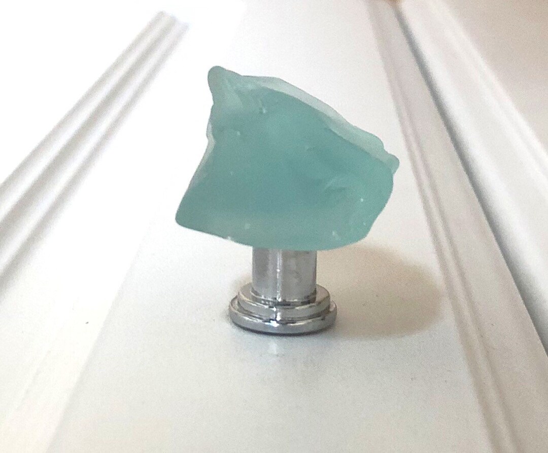 Sea Glass Nautical Knobs, Beach Glass Knob, Sea Glass Pull, Sea Glass