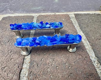 シーグラスのノーティカルノブ、カスタムキャビネットハンドル、沿岸キッチン、ドレッサーの取っ手、航海風の引き出し取っ手、沿岸ハードウェア、沿岸キット