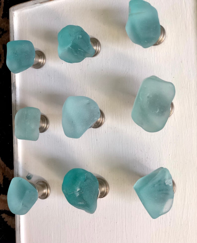 Sea Glass Nautical KnobsPetite line Beach glass knob Etsy