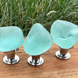 Sea foam ‘Petite Version ’ sea glass NauticalKnobs, seaglass pulls, petite knobs, coastal decor,  coastal design, coastal hotel design