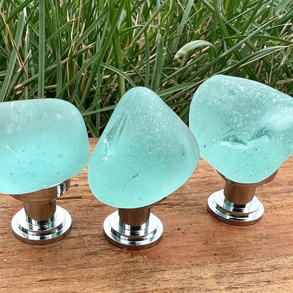 Sea glass sea foam knobs, NauticalKnobs, seaglass pulls, petite knobs, coastal decor,  coastal design, beachy