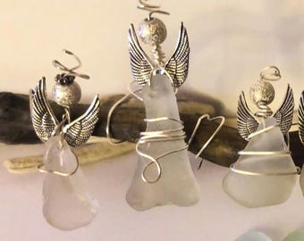 Anjos de vidro marinho, enfeites de Natal náuticos, presentes de Natal, anjos da guarda, presente de melhoras, presente espiritual, novo motorista, enfeites de anjo