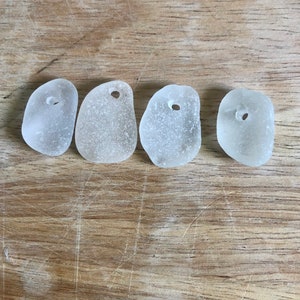 genuine drilled sea glass, frosted sea glass, jewelry supplies, bulk sea glass, drilled beach glass, sea glass, beach glass, mermaid tears
