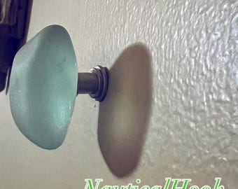 Sea glass Large Size Knobs for HOOKS, pulls, larger knobs  Nautical Knobs, seaglass Hooks, nautical design