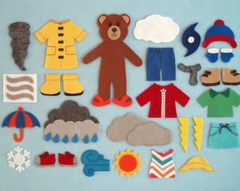 Weather Bear Felt Board Set/Weather Theme/Teacher Resource