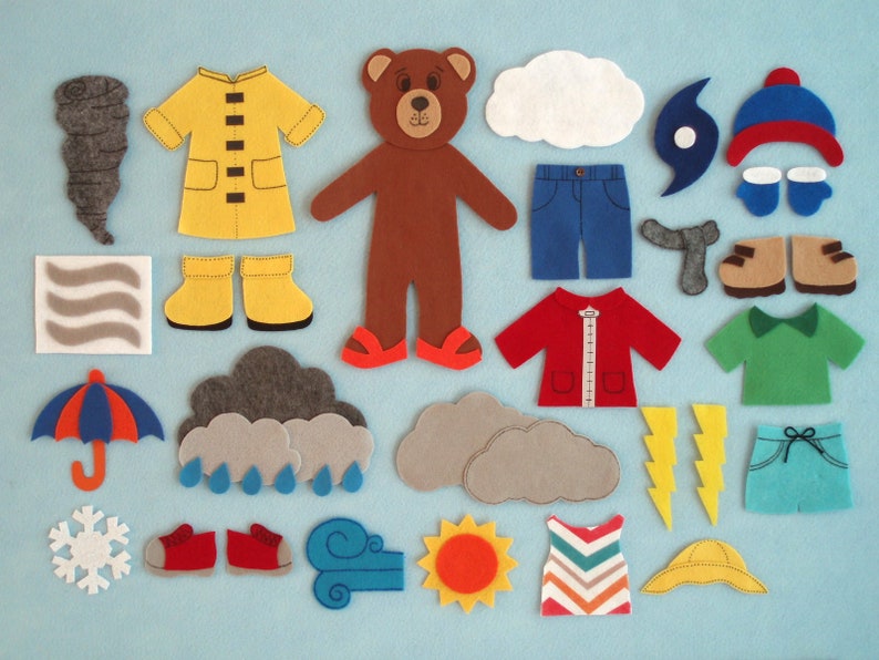 Weather Bear Felt Board Set/Weather Theme/Teacher Resource from Jilly Poo Creations