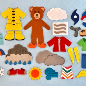 Weather Bear Felt Board Set/Weather Theme/Teacher Resource/Child's Gift