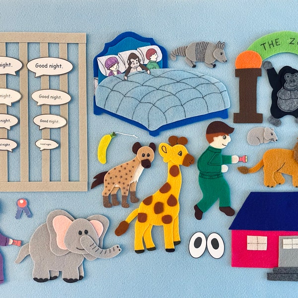 Goodnight Gorilla Felt Board Story: Zoo Animal Set