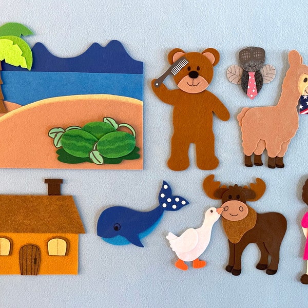 Down By The  Bay Felt Board Story/Preschool Songs/Nursery School Songs/ECE Songs/Felt Animals/Raffi Felt Story/Felt Animals