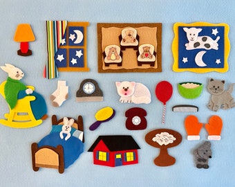 Goodnight Felt Board Story/Flannel Board Story/ Montessori Felt Story/Teaching Resource/Literature Circle/Daycare/Bedtime Story/Colors