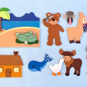 Down By The  Bay Felt Board Story/Preschool Songs/Nursery School Songs/ECE Songs/Felt Animals/Raffi Felt Story/Felt Animals