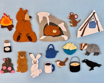 Bear Snores On Felt Board Story: Handmade Felt Animals