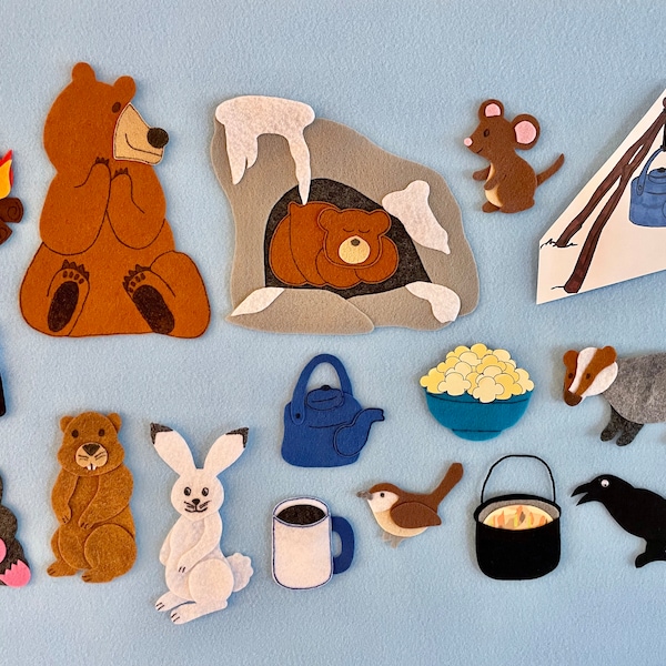 Bear Snores On Felt Board Story: Handmade Felt Animals