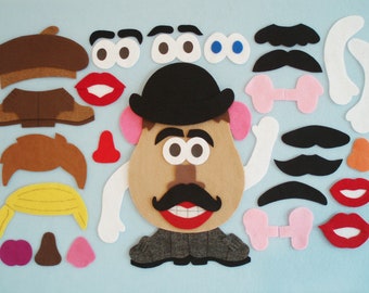 Mr. Tater Felt Set 2 /44 Pieces/Child's Christmas or Birthday Gift/Felt Board Set/Flannelboard Set/Quiet Travel Felt Toy