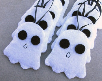 Felt Ghost Ornament Set, Halloween Party Decorations, Set of 10