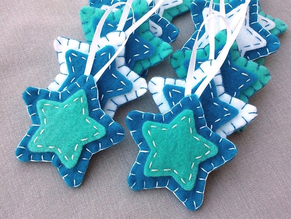 10 blue star ornaments blue christmas decorations aqua blue etsy aqua christmas ornaments