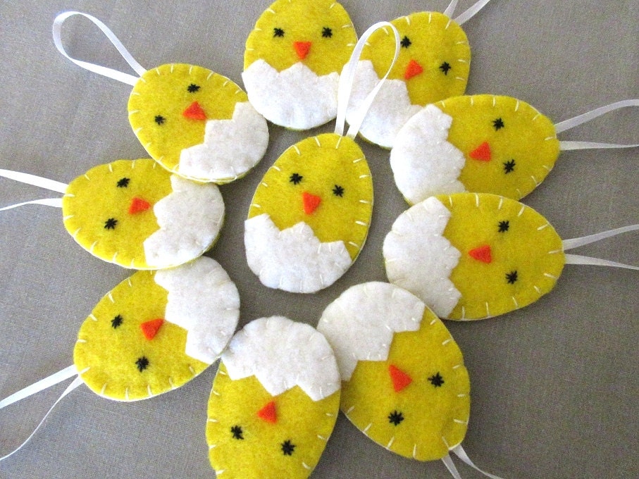 10 hatching chick ornaments Easter chick decorations cute Etsy