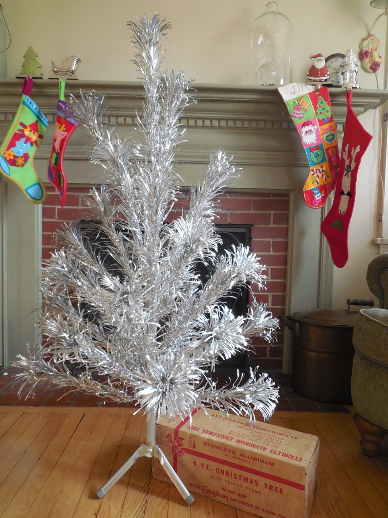 Sparkly Retro 4 Foot Vintage Aluminum Evergleam Christmas Tree Etsy