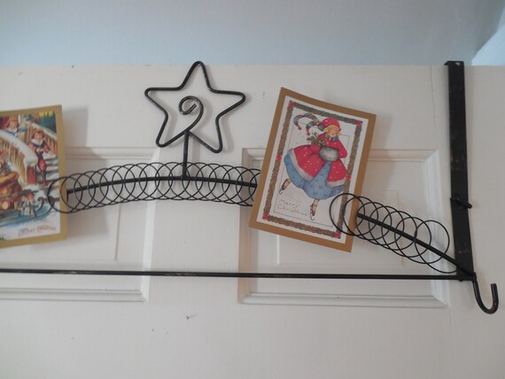 Wire Over The Door Christmas Card Holder Star Metal Photo Holder