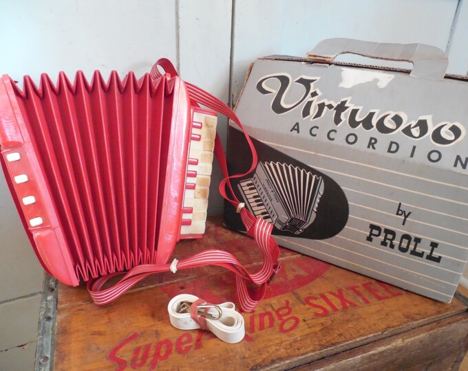 Shiny Red Prollotone Virtuoso Child's Accordion by Etsy