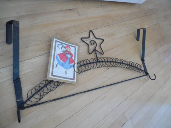 Wire Over The Door Christmas Card Holder Star Metal Photo Holder