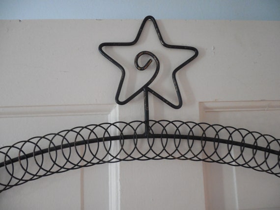 Wire Over The Door Christmas Card Holder Star Metal Photo Holder