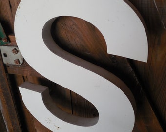 Large Industrial Metal Marquee Letter S