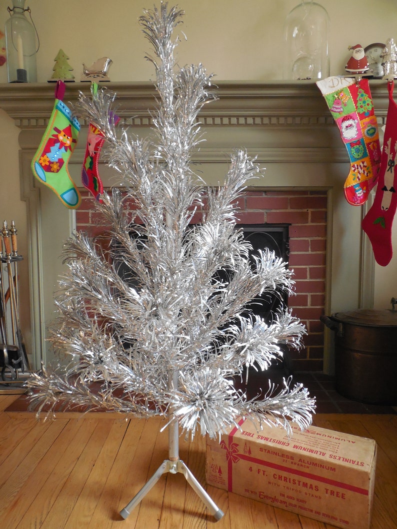 Sparkly Retro 4 Foot Vintage Aluminum Evergleam Christmas Tree Etsy