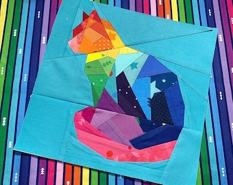 Geometric Cat Paper Pieced Pattern