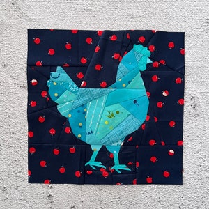 Geometric Chicken + Silhouette Paper Pieced Pattern